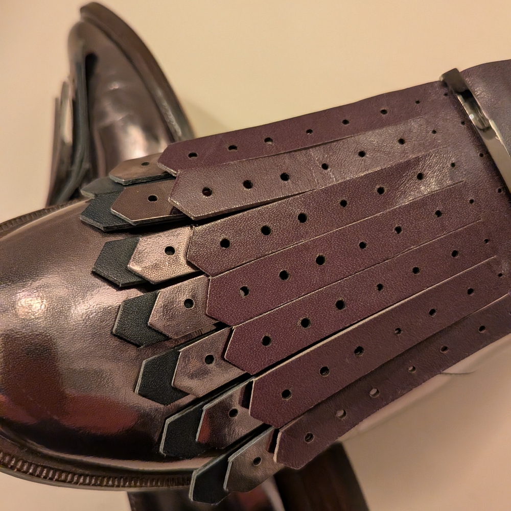 LOUISE ET CIE Kiltie Gunmetal, Purple and Silver Women's Loafers | EUR 35 1/2 - Picture 3 of 9